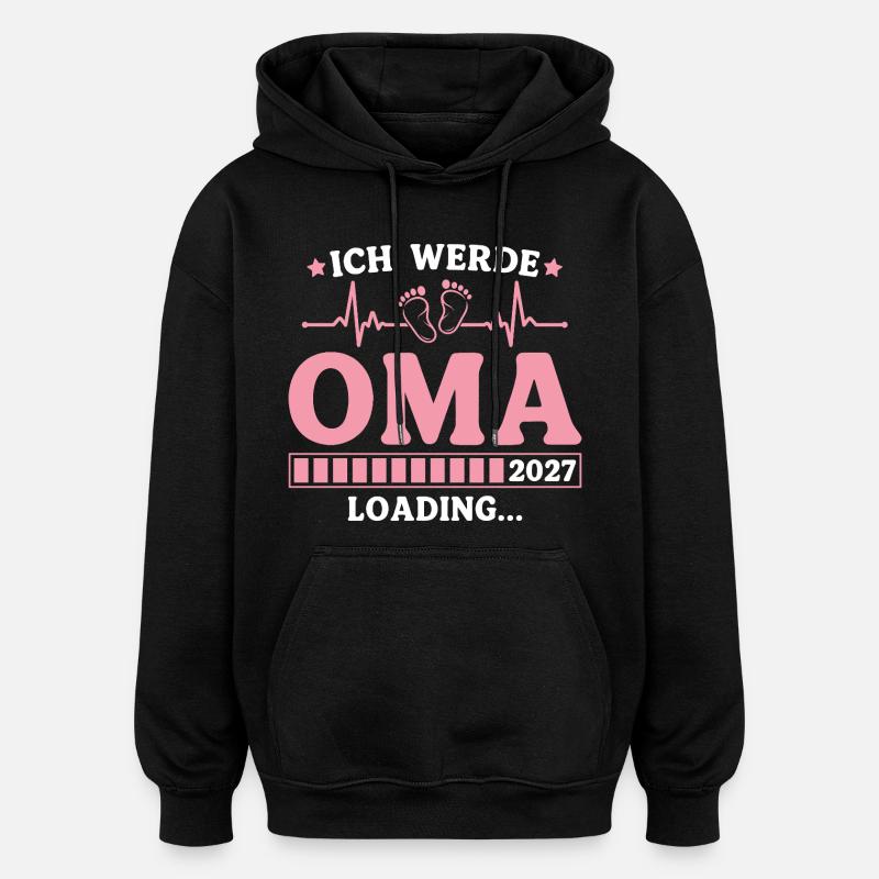 Ich werde Oma 2027 – Werdende Großmutter - Oversized Unisex Hoodie - Schwarz