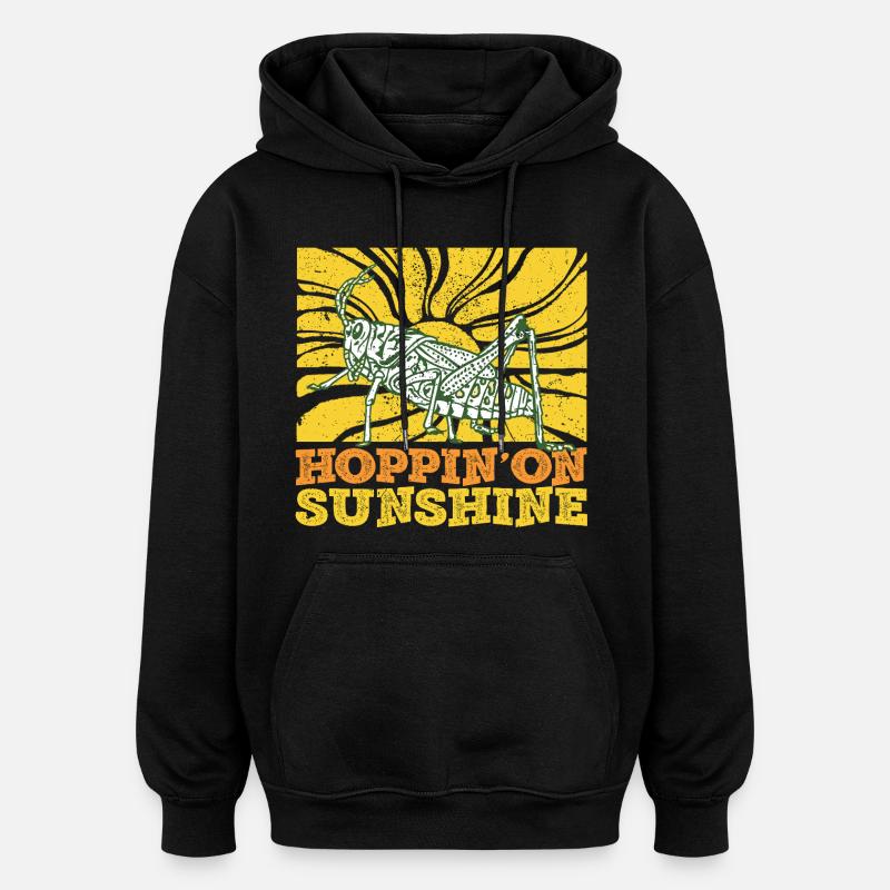 Sauterelles, criquets des champs - Sweat à capuche oversize unisexe - noir