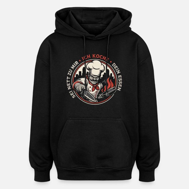 Küchenchef Feuerbadge Retro - Oversized Unisex Hoodie - Schwarz