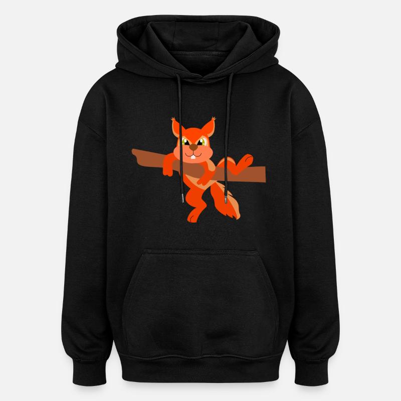 Eichhörnchen - Oversized Unisex Hoodie - Schwarz
