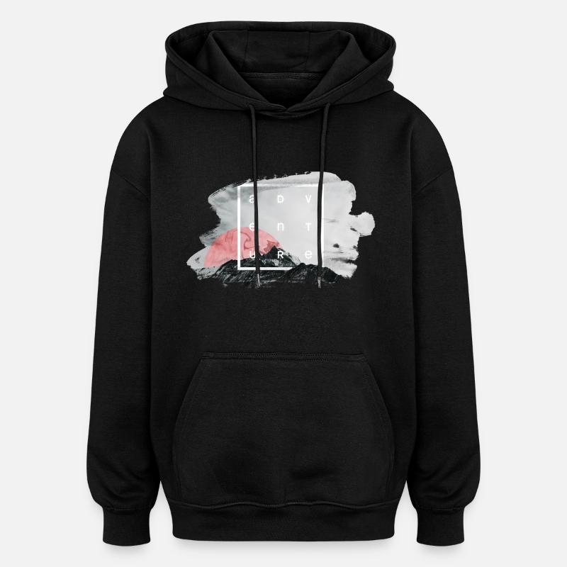 Adventure - Sweat à capuche oversize unisexe - noir