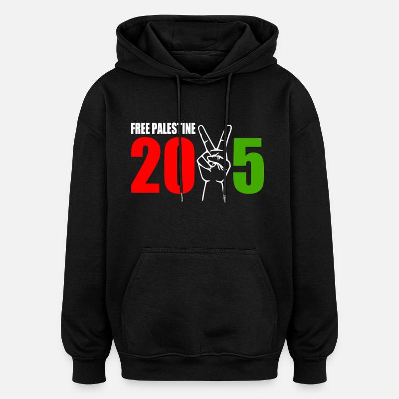 Free palestine 2025 - Sweat à capuche oversize unisexe - noir