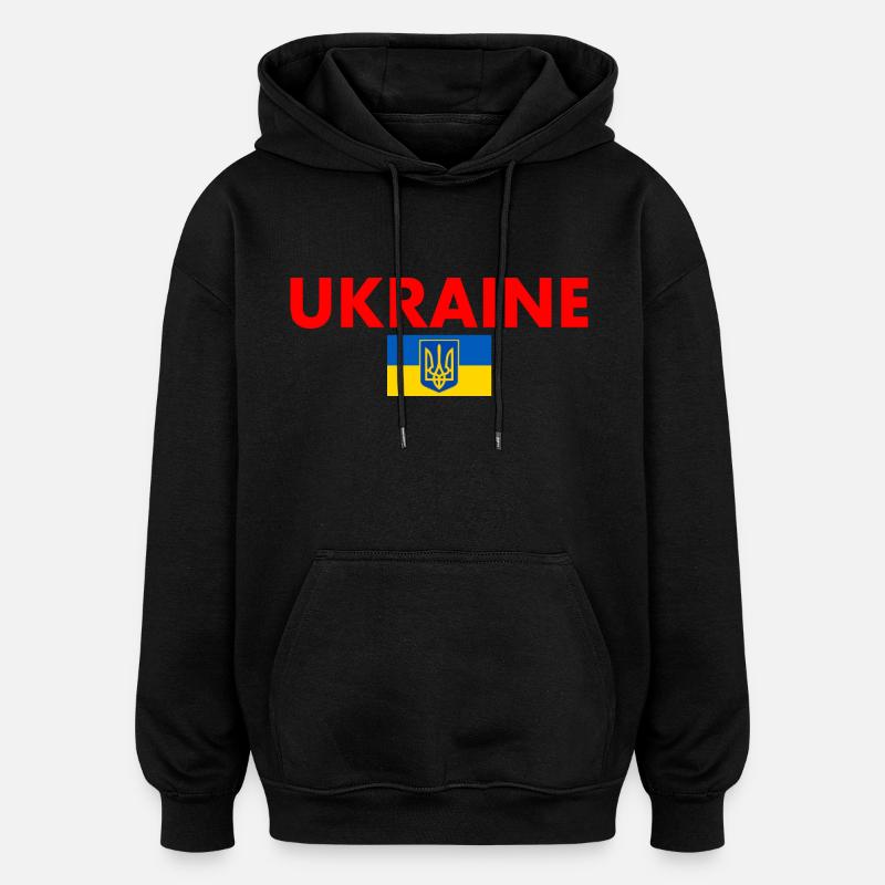 Ukraine - Sweat à capuche oversize unisexe - noir