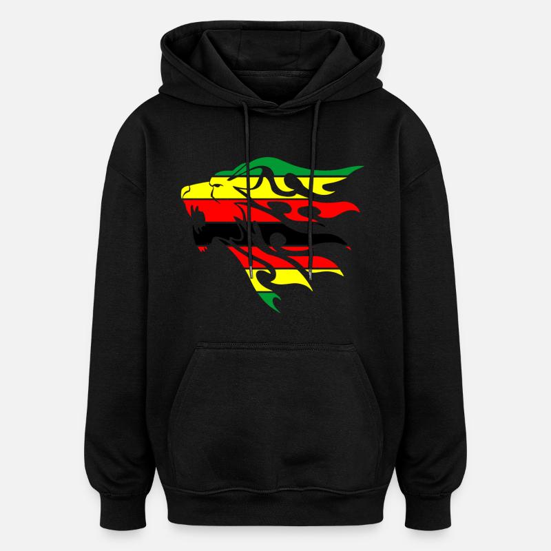 Simbabwe-Flagge Löwe - Oversized Unisex Hoodie - Schwarz