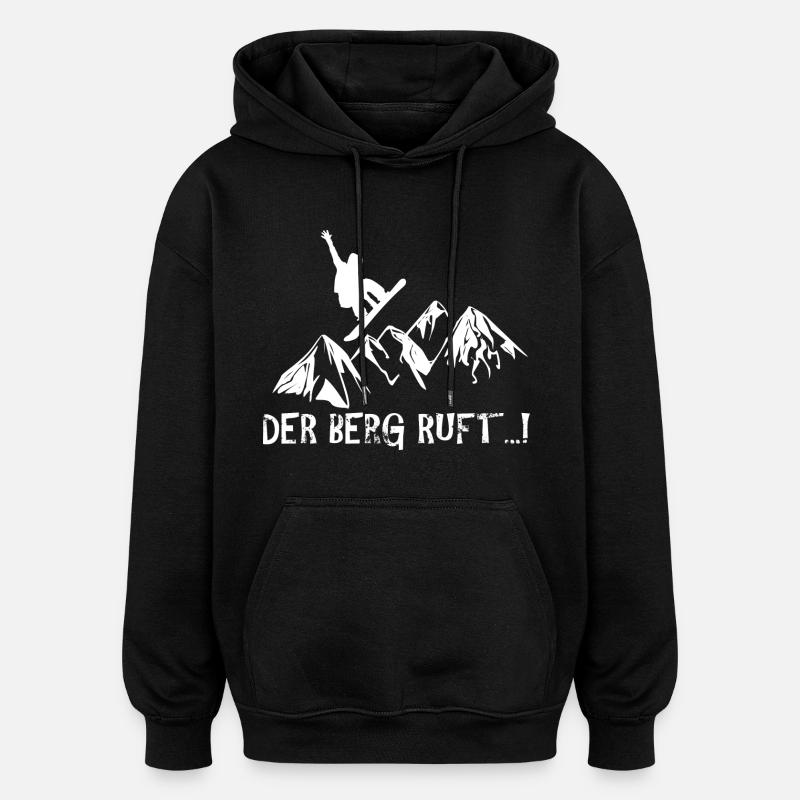 Berg ruft snowboarder - Oversized Unisex Hoodie - Schwarz