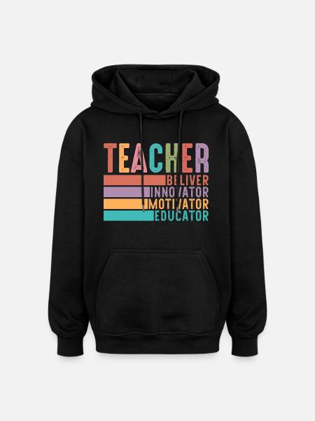 Enseignant - Sweat à capuche oversize unisexe - noir