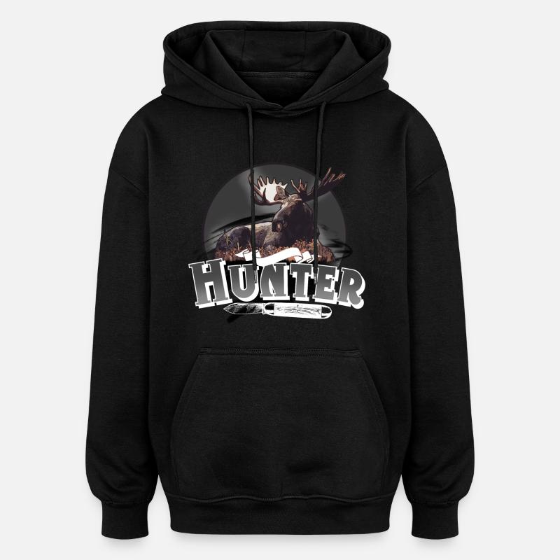 Hunter Jäger Jagen - Oversized Unisex Hoodie - Schwarz