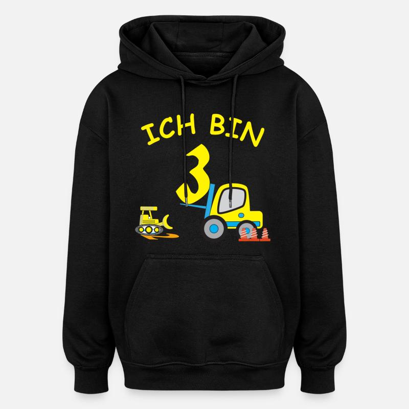 Ich bin 3 - Oversized Unisex Hoodie - Schwarz