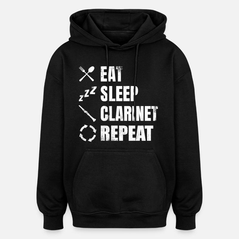 Routine clarinette - Sweat à capuche oversize unisexe - noir