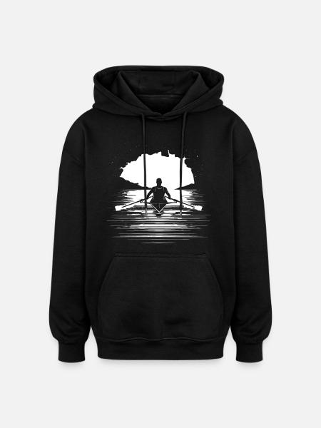 Rower Drawing - Oversized Unisex Hoodie - black