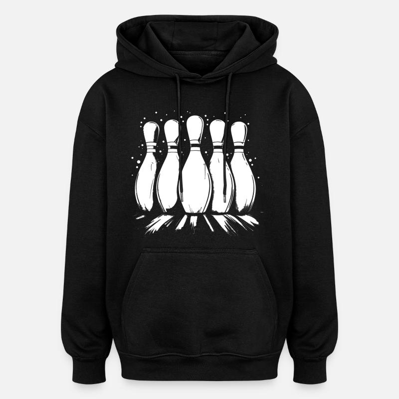 Quilles de bowling - Sweat à capuche oversize unisexe - noir