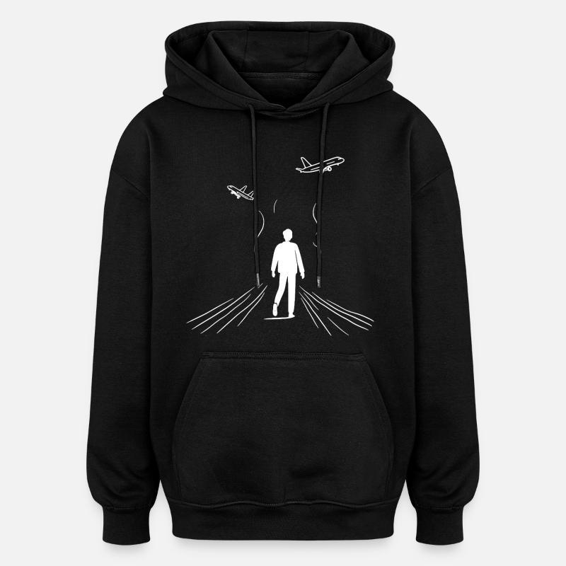 Observateur d’avion - Sweat à capuche oversize unisexe - noir