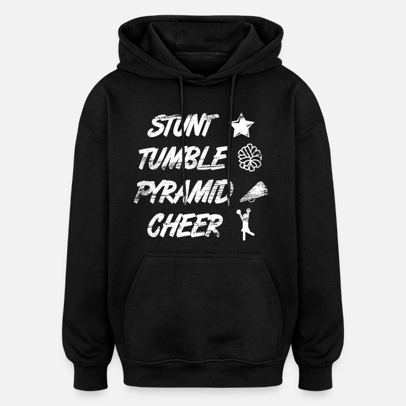 Cascade Culbute Pyramide Cheer - Sweat à capuche oversize unisexe - noir