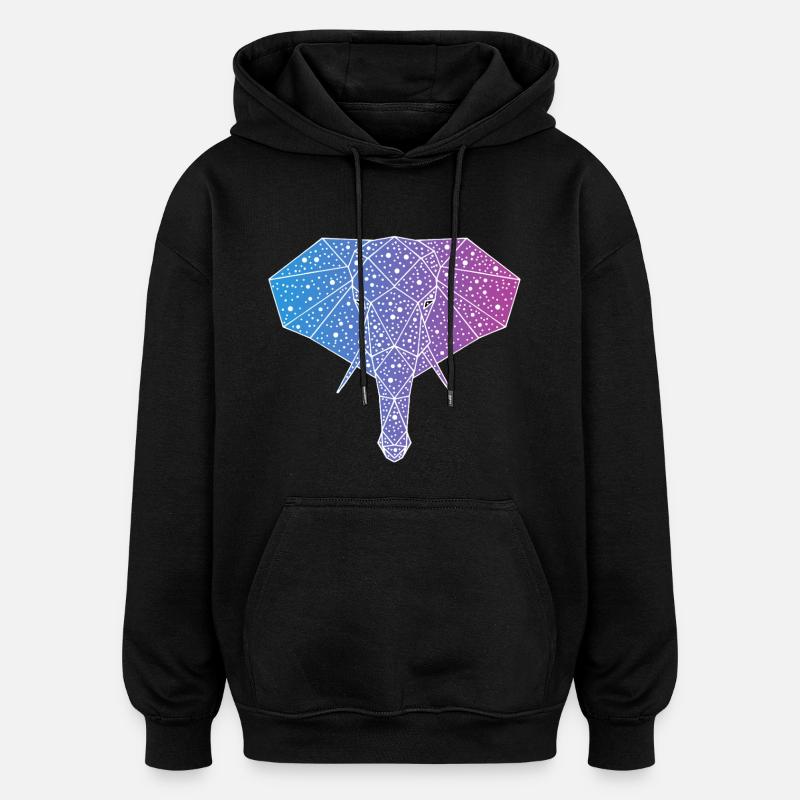 éléphant galactique - Sweat à capuche oversize unisexe - noir