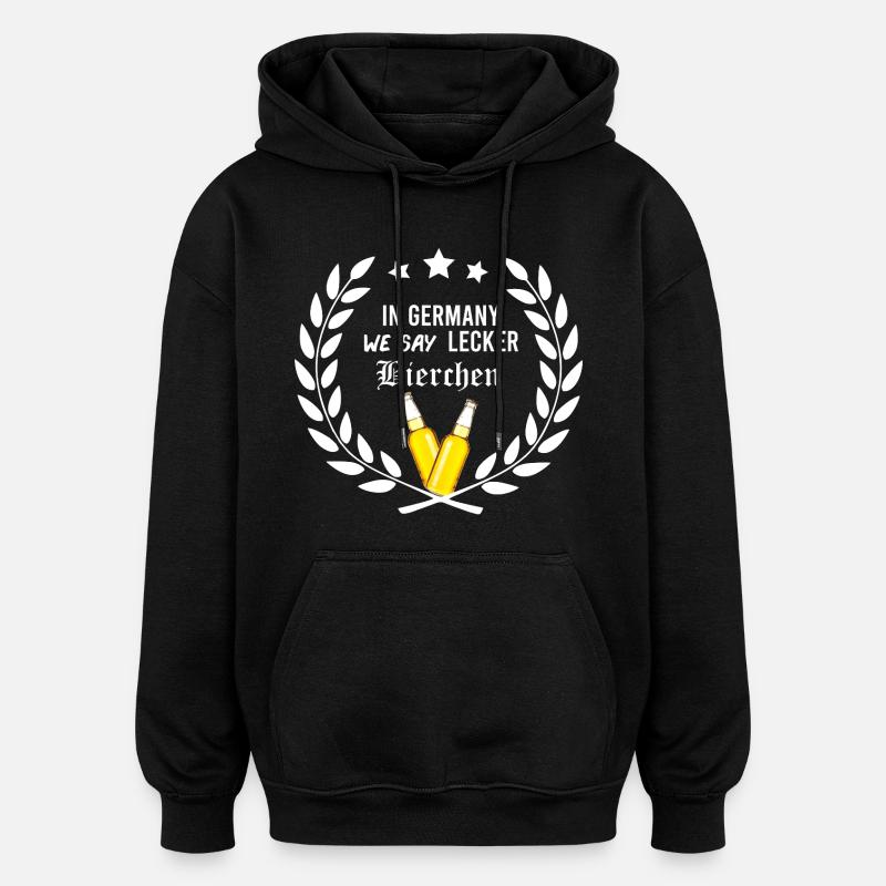 In_Germany_we_say_Lecker_Bierchen_-_geek_ - Sweat à capuche oversize unisexe - noir