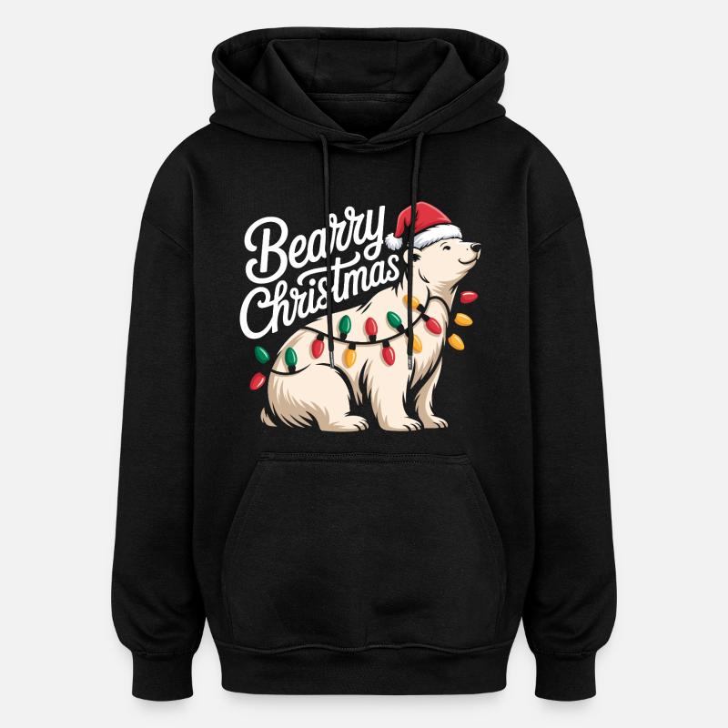 Björnbjörn Santa Christmas Christmas - Oversized luvtröja unisex - svart