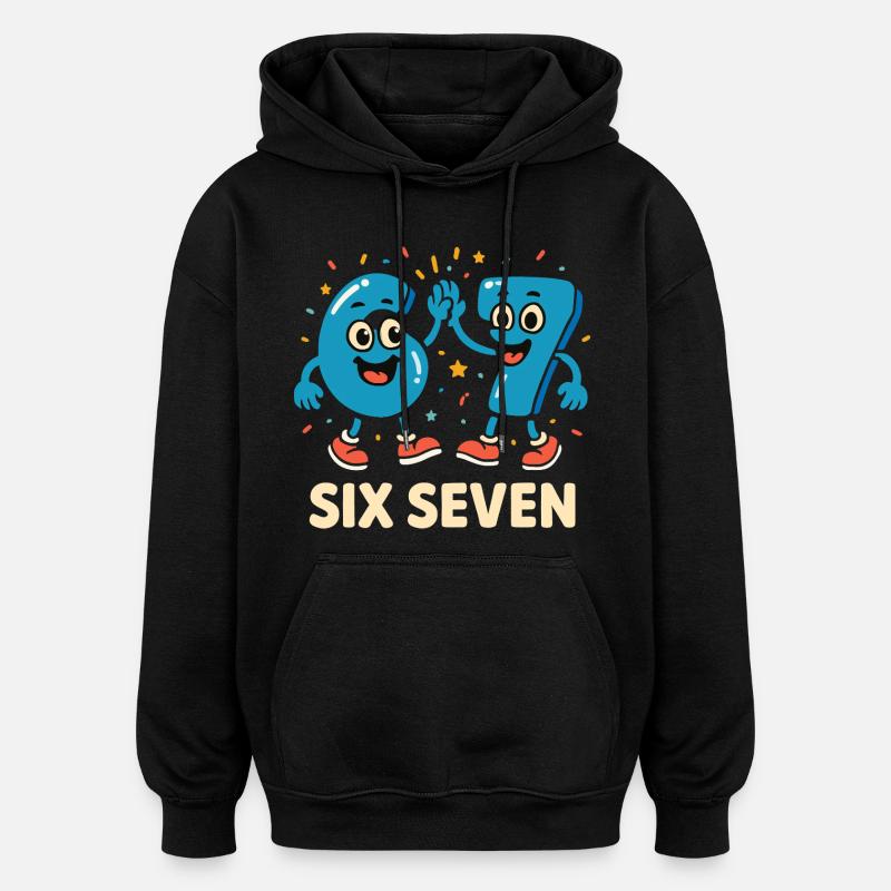 67 Six Sept 6-7 - Sweat à capuche oversize unisexe - noir