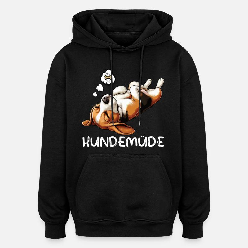 Hundemüde Beagle Beaglebesitzer Beaglehalter - Oversized Unisex Hoodie - Schwarz