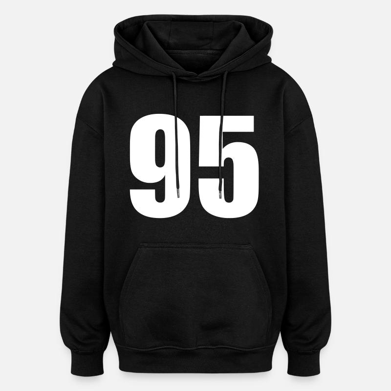 95 - Sweat à capuche oversize unisexe - noir