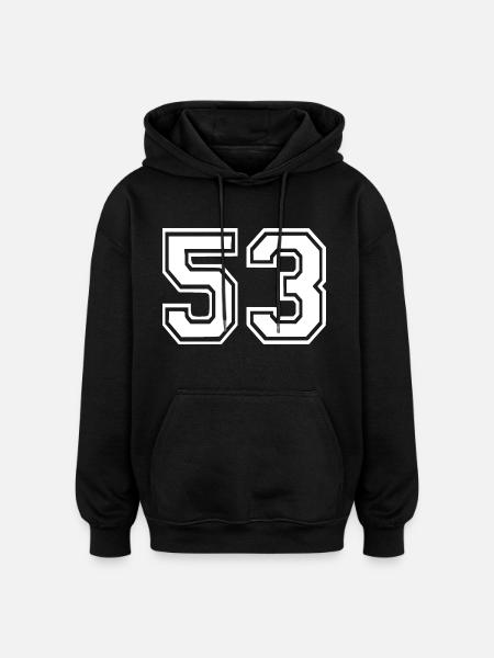 53 - Oversized Unisex Hoodie - black