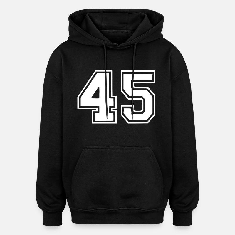 45 - Sweat à capuche oversize unisexe - noir
