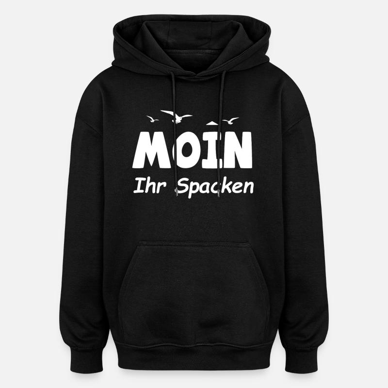 Moin 5 - Sweat à capuche oversize unisexe - noir