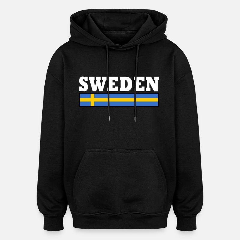 Schweden - Sweat à capuche oversize unisexe - noir