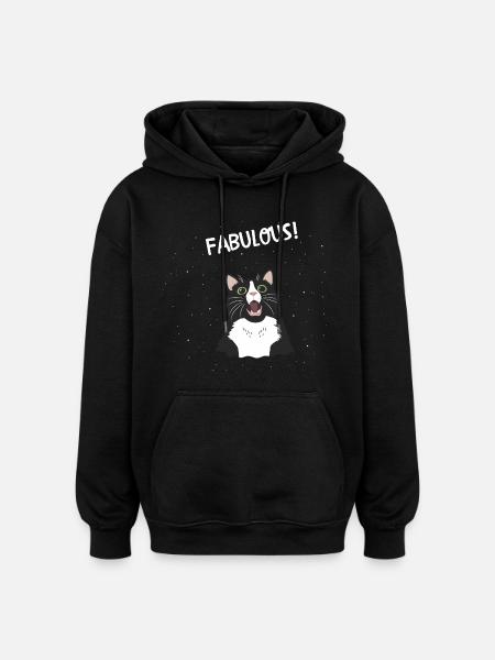 fabulous cat - Oversized Unisex Hoodie - black