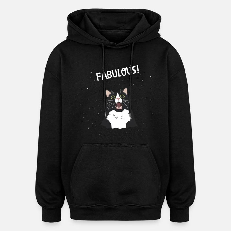 fabuleux chat - Sweat à capuche oversize unisexe - noir