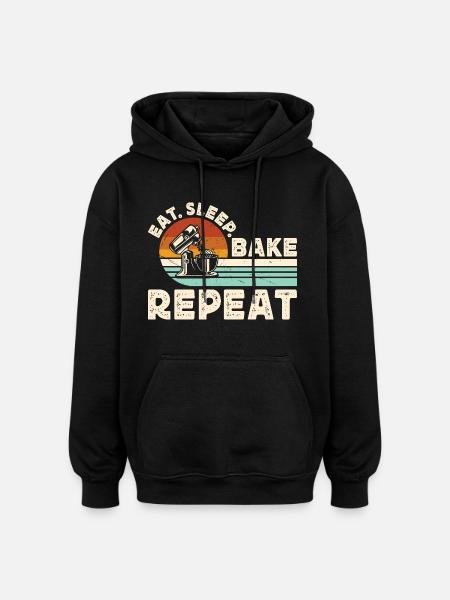 Baking Baker Bakery - Oversized Unisex Hoodie - black