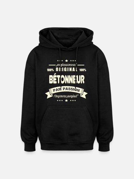 Bétonneur Original - Sweat à capuche oversize unisexe - noir