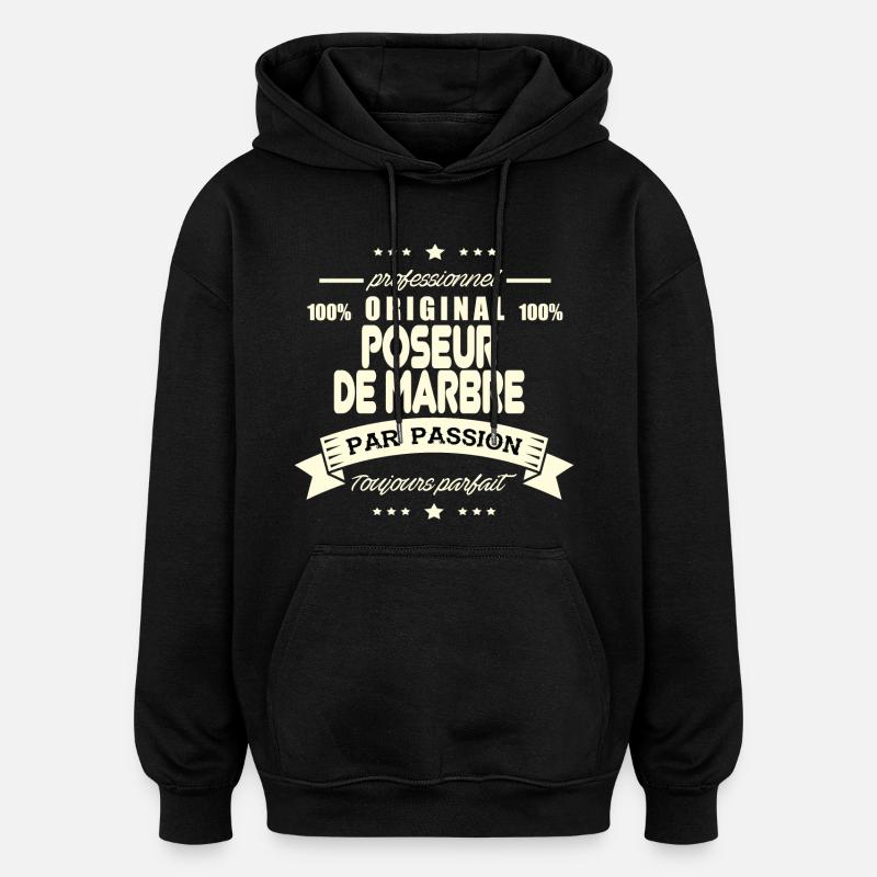 Poseur de marbre Original - Sweat à capuche oversize unisexe - noir