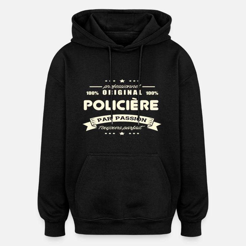 Policière Original - Sweat à capuche oversize unisexe - noir