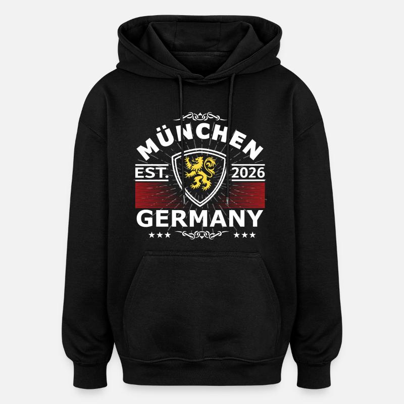 Munich Lion Design – Pride & Tradition - Oversized Unisex Hoodie - black