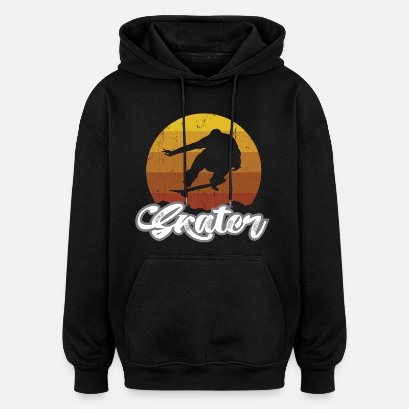 Skater - Oversized Unisex Hoodie - black