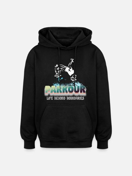 Parkour Life Beyond Boundaries - Oversized Unisex Hoodie - black