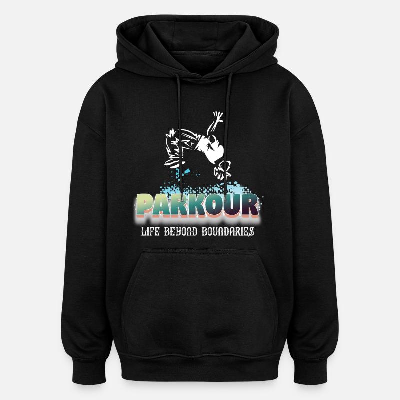 Parkour Life Beyond Boundaries - Oversized Unisex Hoodie - black