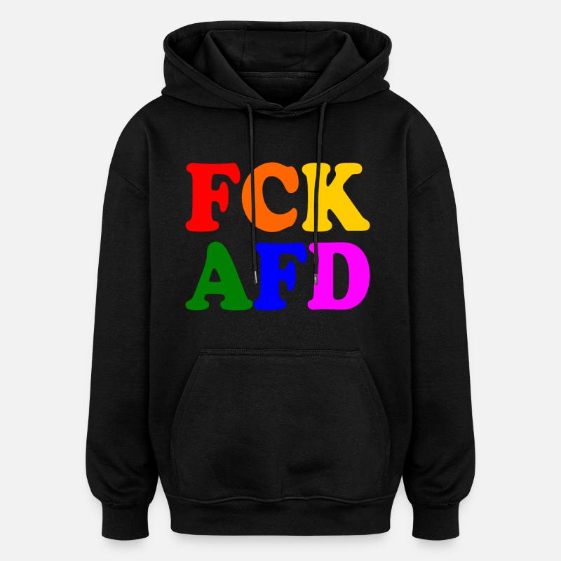 Fck afd - Oversized Unisex Hoodie - Schwarz