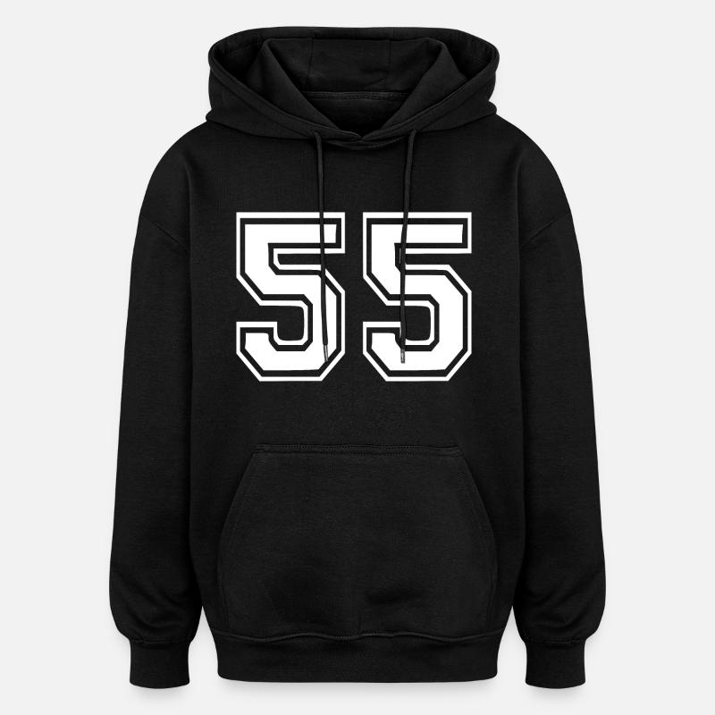 55 - Sweat à capuche oversize unisexe - noir