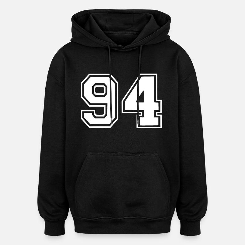 94 - Sweat à capuche oversize unisexe - noir