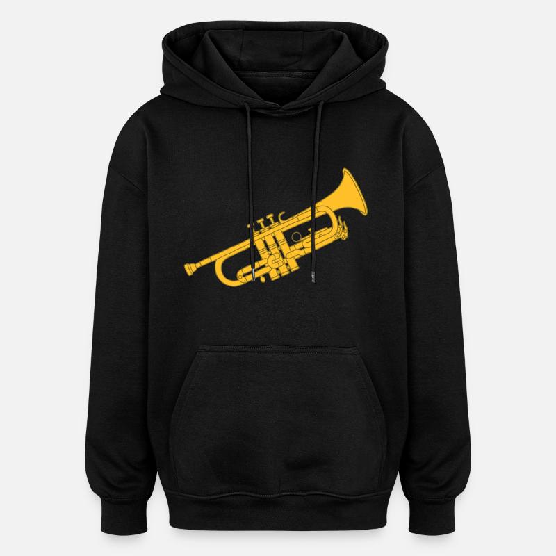 Cuivres trompette 2 - Sweat à capuche oversize unisexe - noir