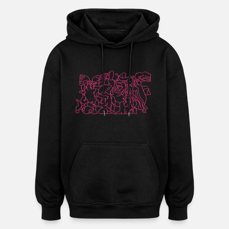 Grand autel de Pergame Berlin - Sweat à capuche oversize unisexe - noir