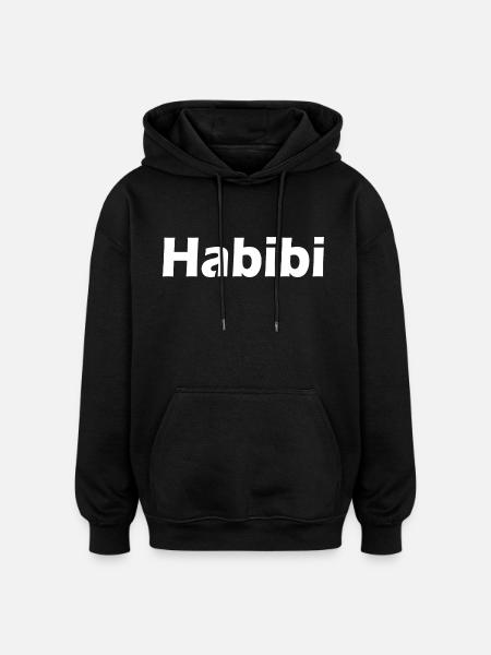 habibi - Sweat à capuche oversize unisexe - noir