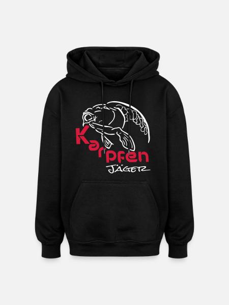 Karpfenjäger - Oversized Unisex Hoodie - Schwarz