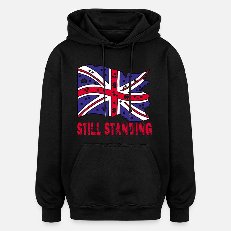 Drapeau anglais déchiré - Sweat à capuche oversize unisexe - noir
