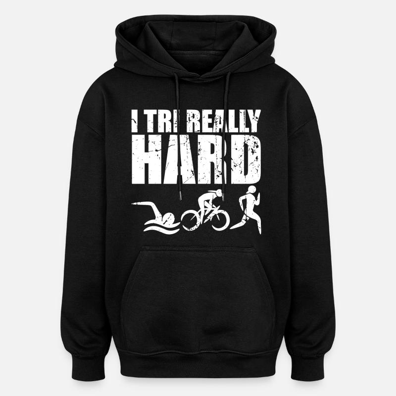 Multisport-Rennen - Oversized Unisex Hoodie - Schwarz