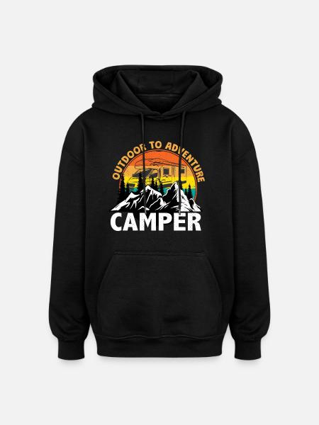 Camper Camping Urlaub Geschenk - Oversized Unisex Hoodie - Schwarz