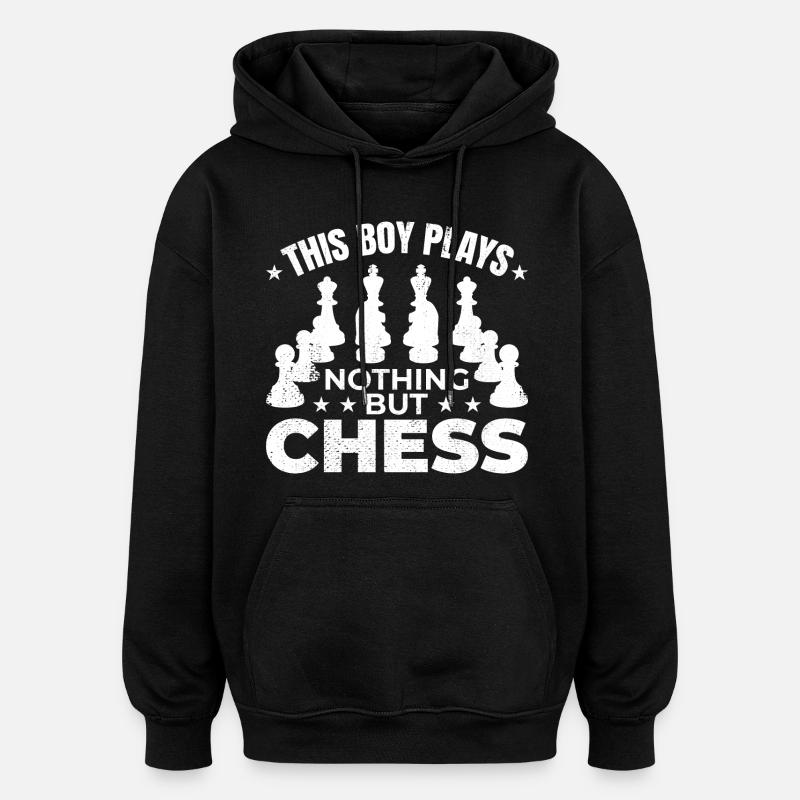 Garçon d’échecs - Sweat à capuche oversize unisexe - noir