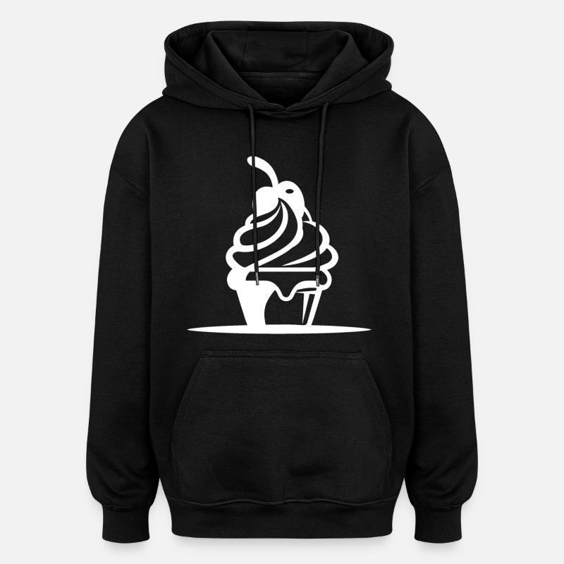 Graphique de crème glacée - Sweat à capuche oversize unisexe - noir