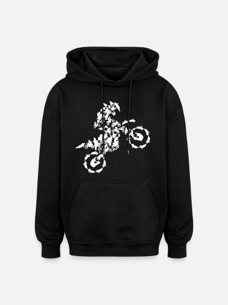 Motocross Silhouette - Oversized Unisex Hoodie - Schwarz